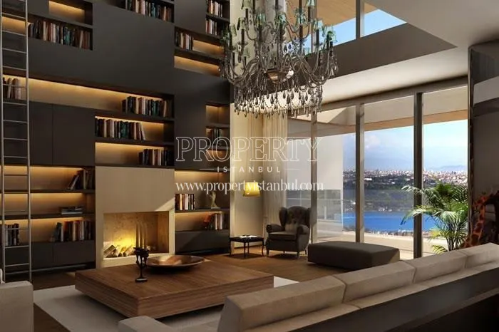 The living room with a fireplace in Zorlu Center