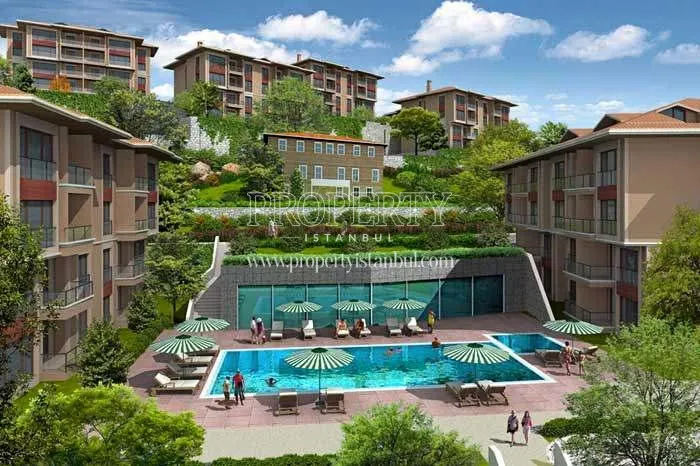 The inside of the Aktas Bogazici Evleri compound