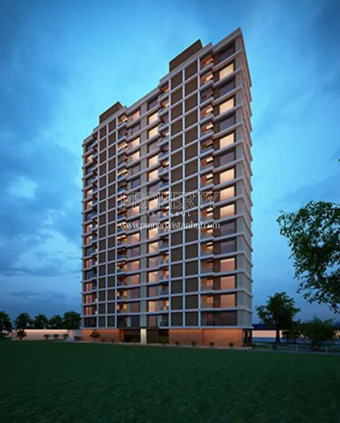 Arya Rezidans building project at night