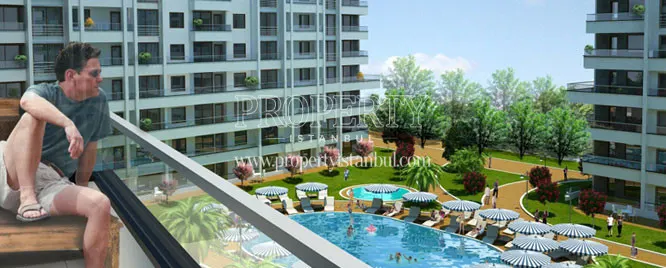 The simming pool from one unşt of Ayisigi Butik