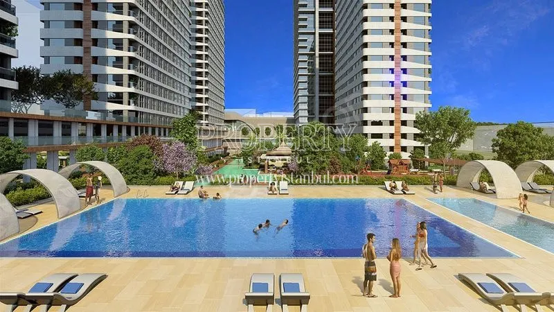 The outdoor swimming pool of Babacan Premium