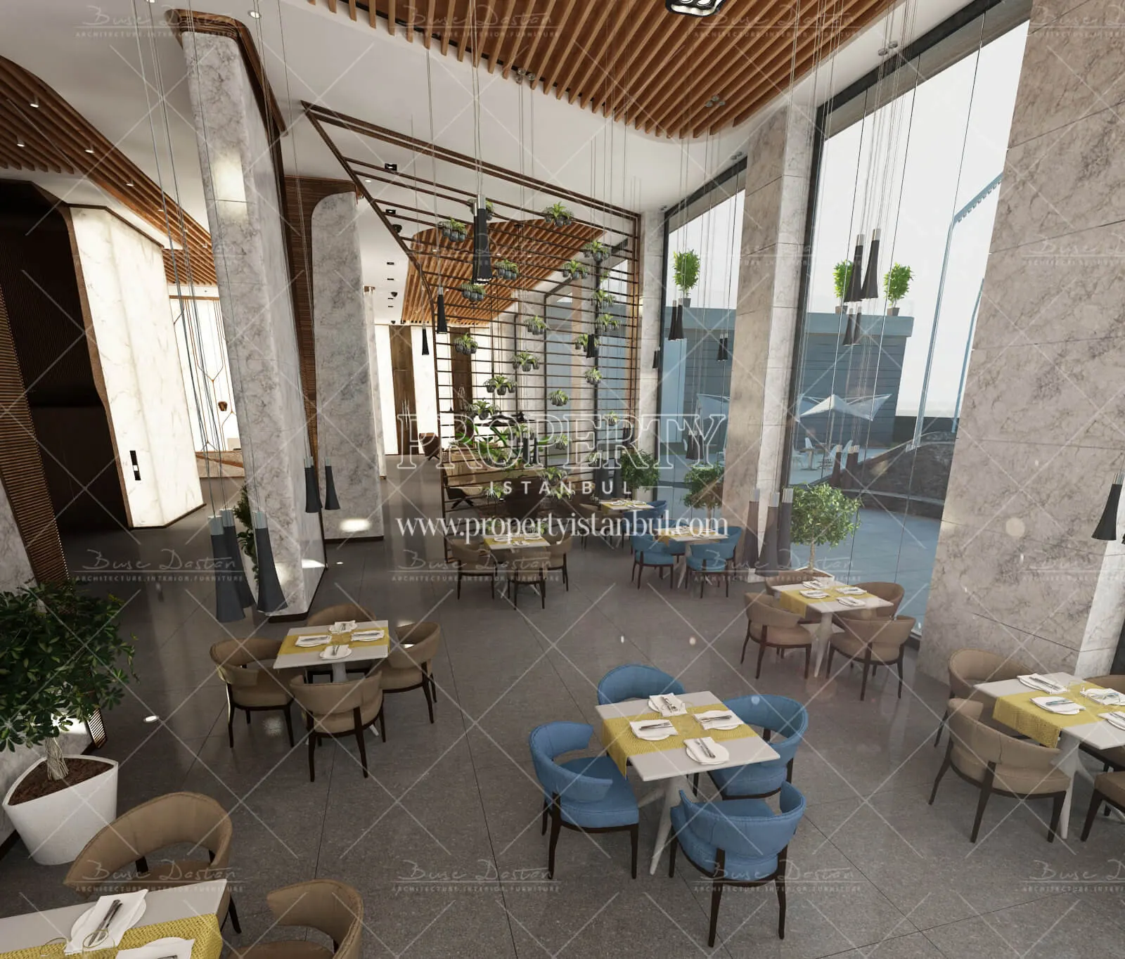 The restaurant in Bahcesehir Suites
