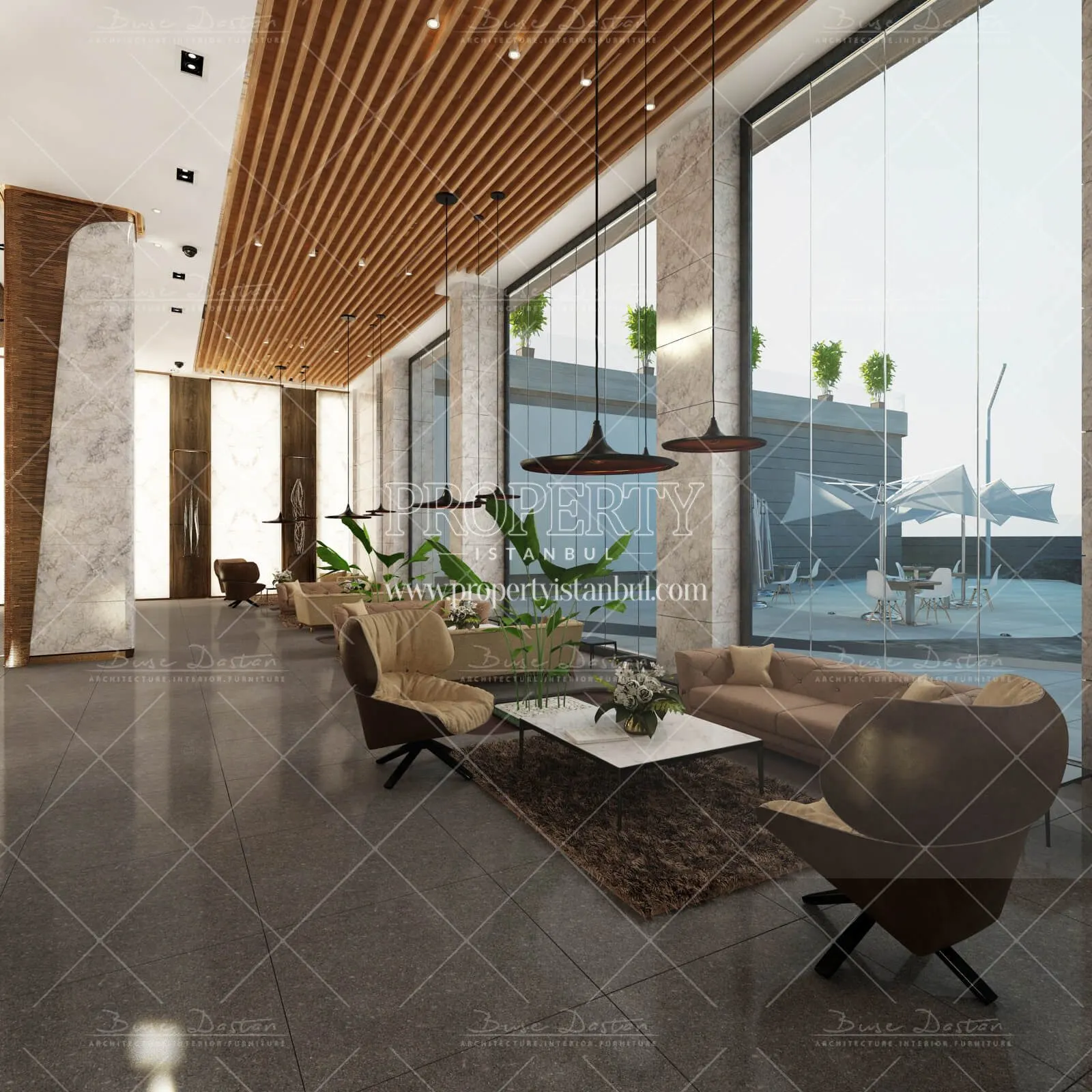 The lobby in Bahcesehir Suites