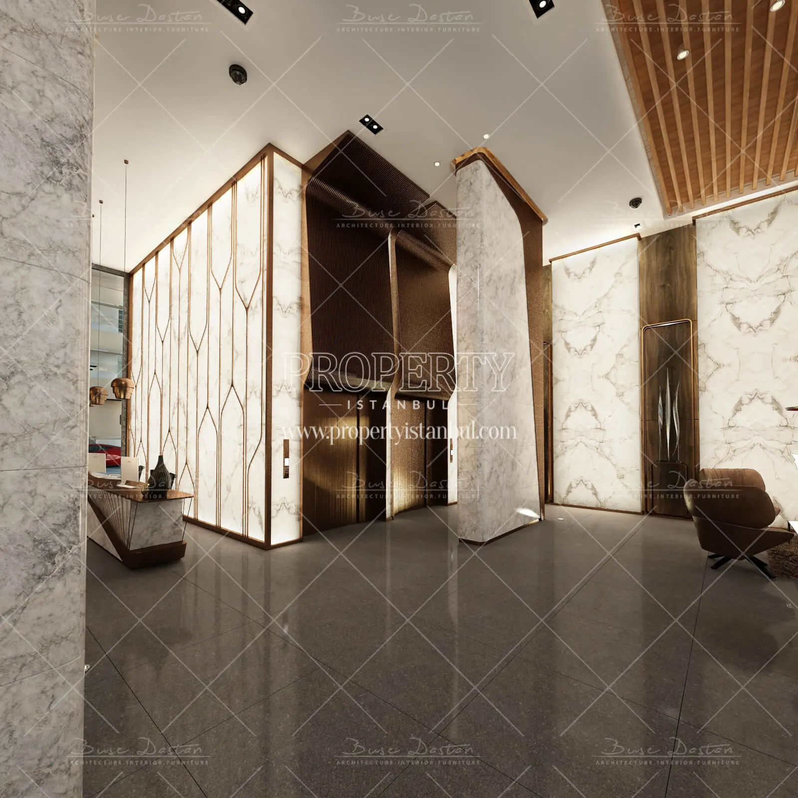The lobby in Bahcesehir Suites