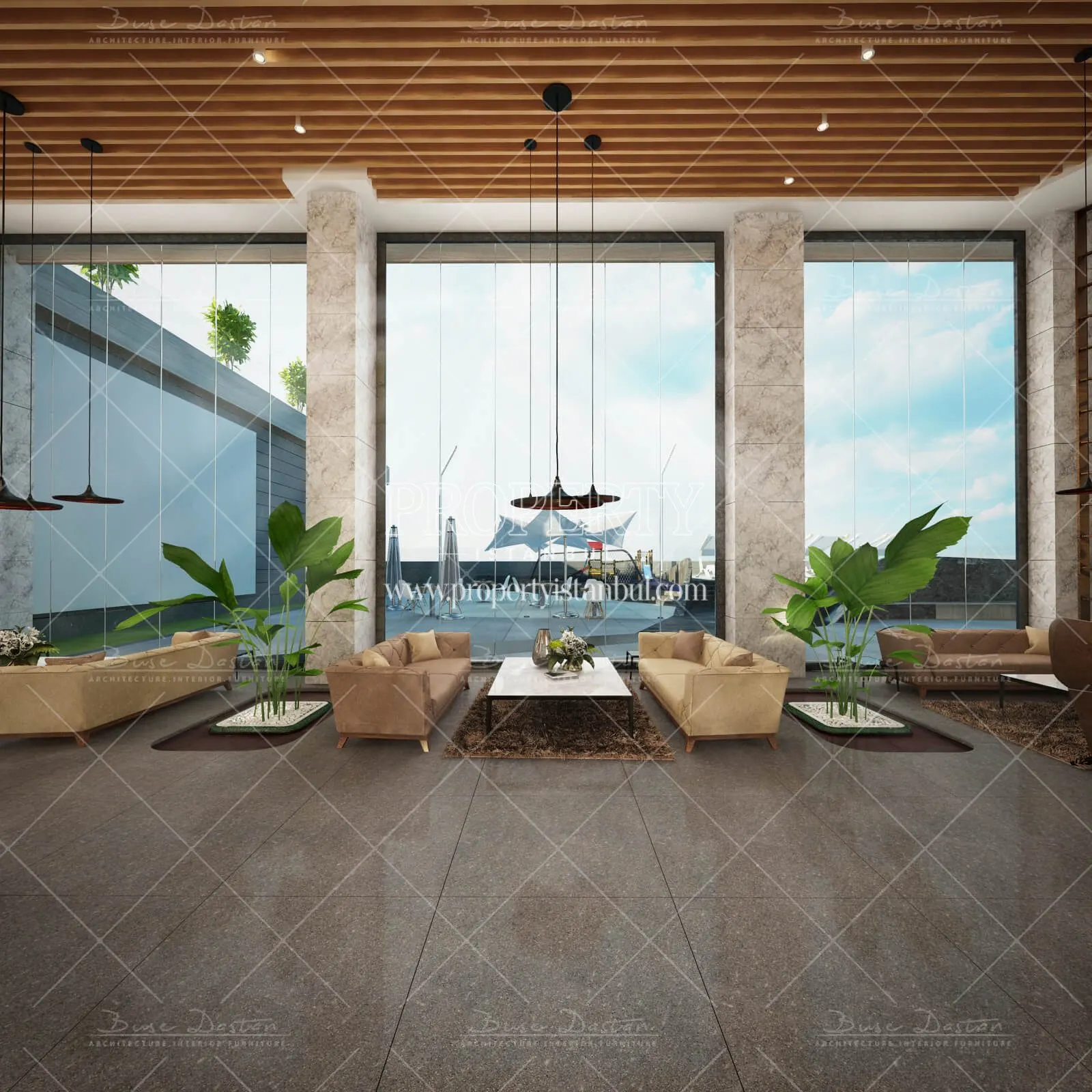 The lobby in Bahcesehir Suites