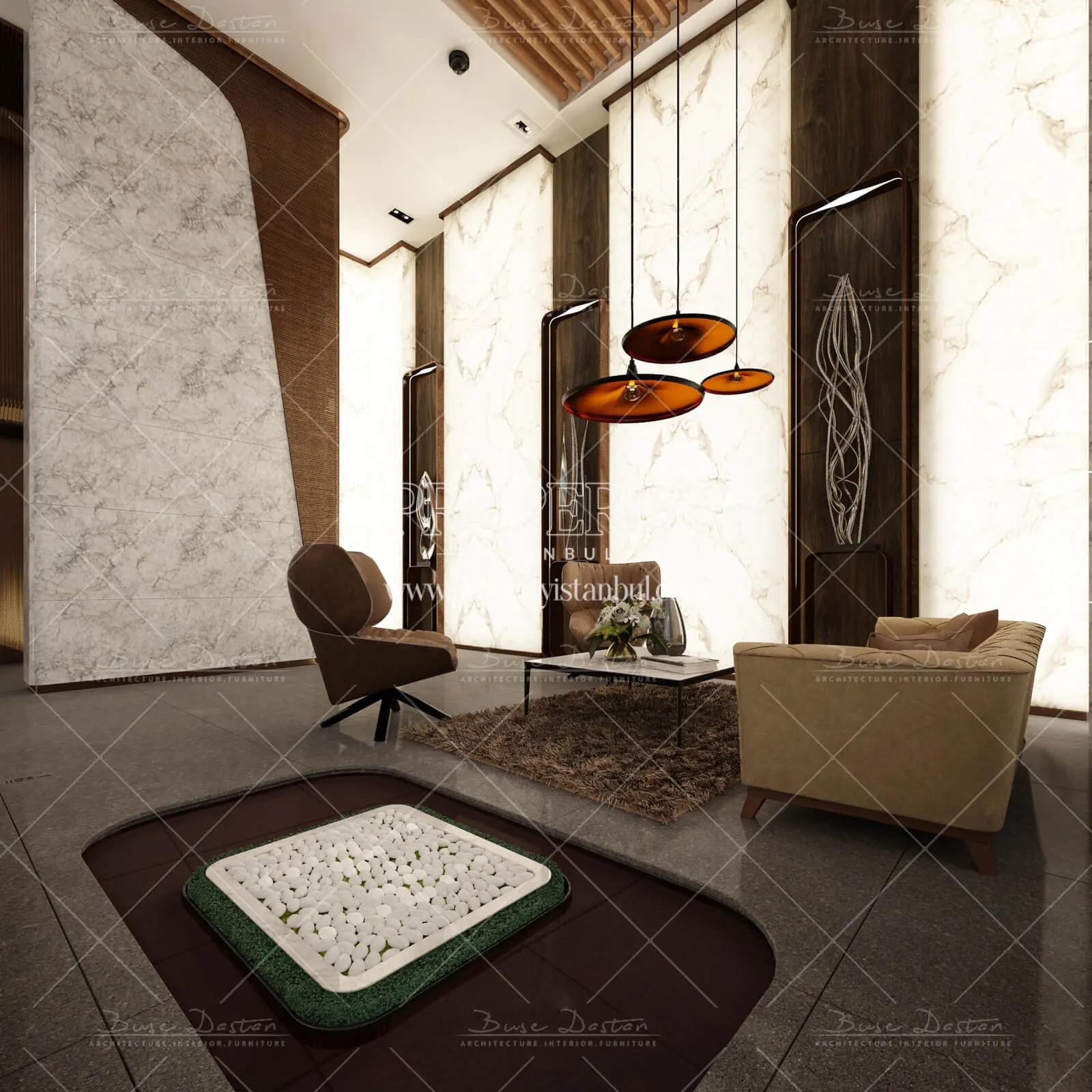 The lobby in Bahcesehir Suites