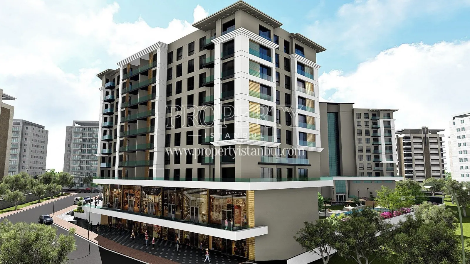 Beyhill Premium buildings with the shops