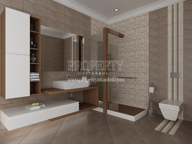 One of the bathrooms in the Cadde Rezidans building