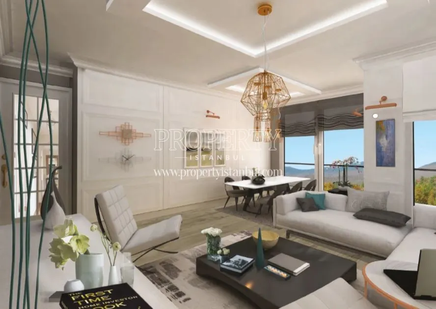 One of the living rooms with white goods in Cekmekoy Life