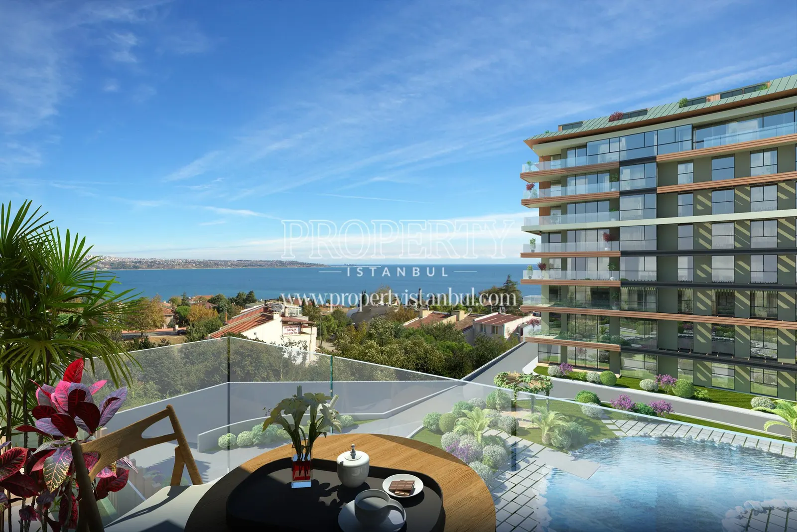 The sea view from a Dia Mare Mimaroba unit balcony