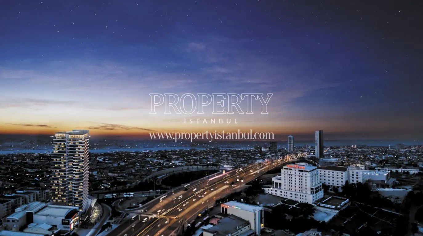 The panoramic view of Empire Istanbul at night