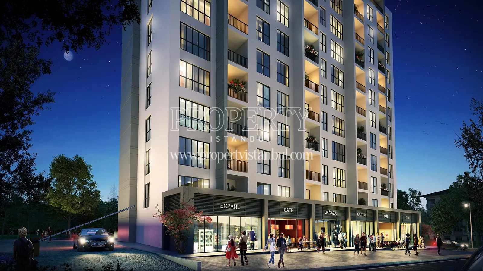 Fuzul Basakcity Boutique complex at night