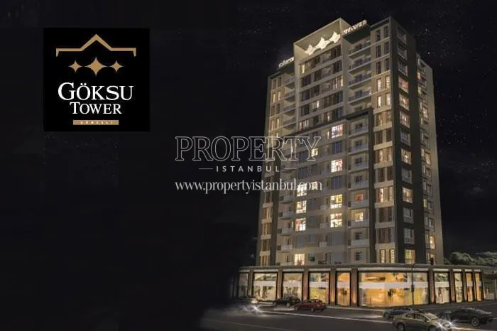 Goksu Tower building at night