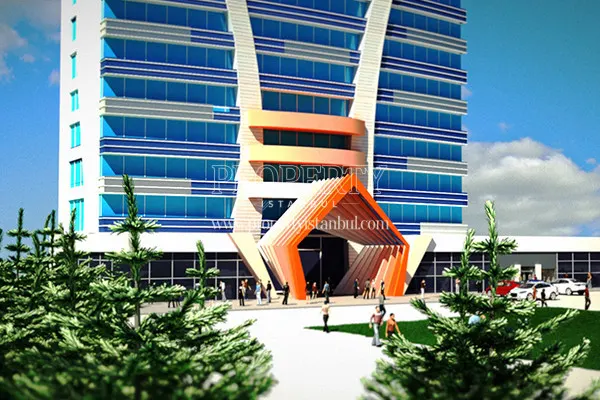 The entrance of the Golden Tulips building