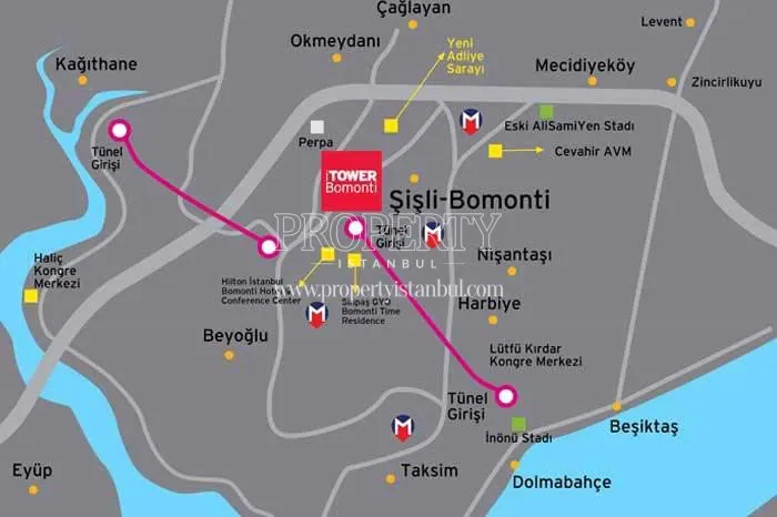 The location of iTower Bomonti
