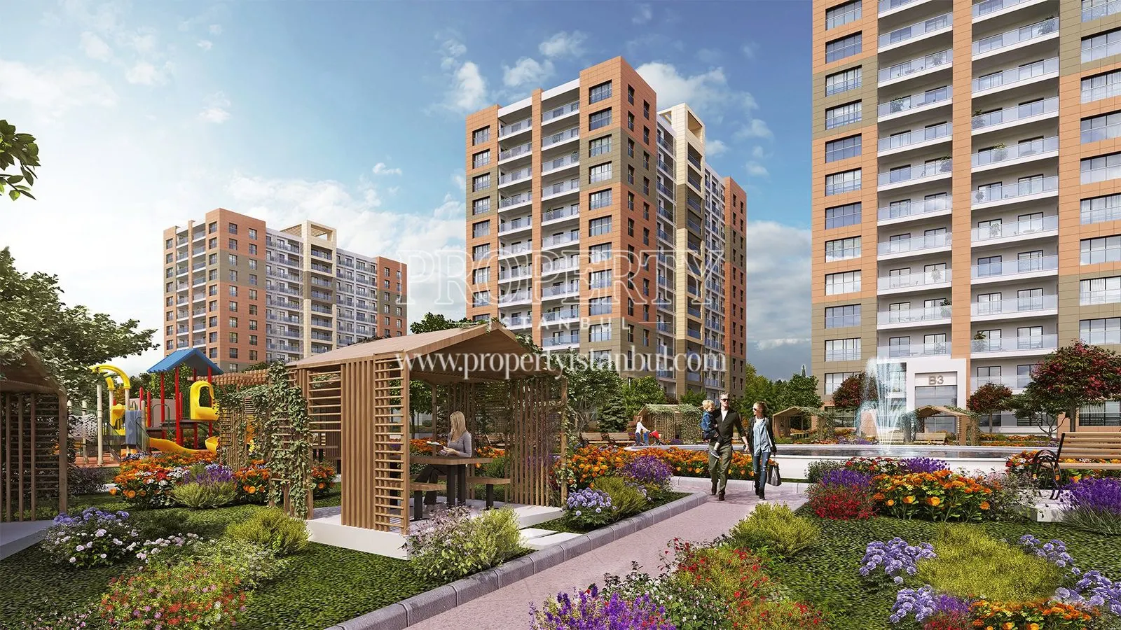 Broad green areas in Ihlas Marmara Evleri