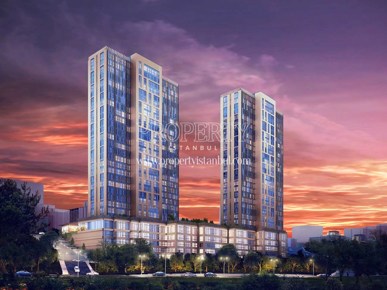 Iki Yaka Fikirtepe compound on sunset