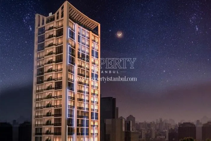 Koc Tower building at night
