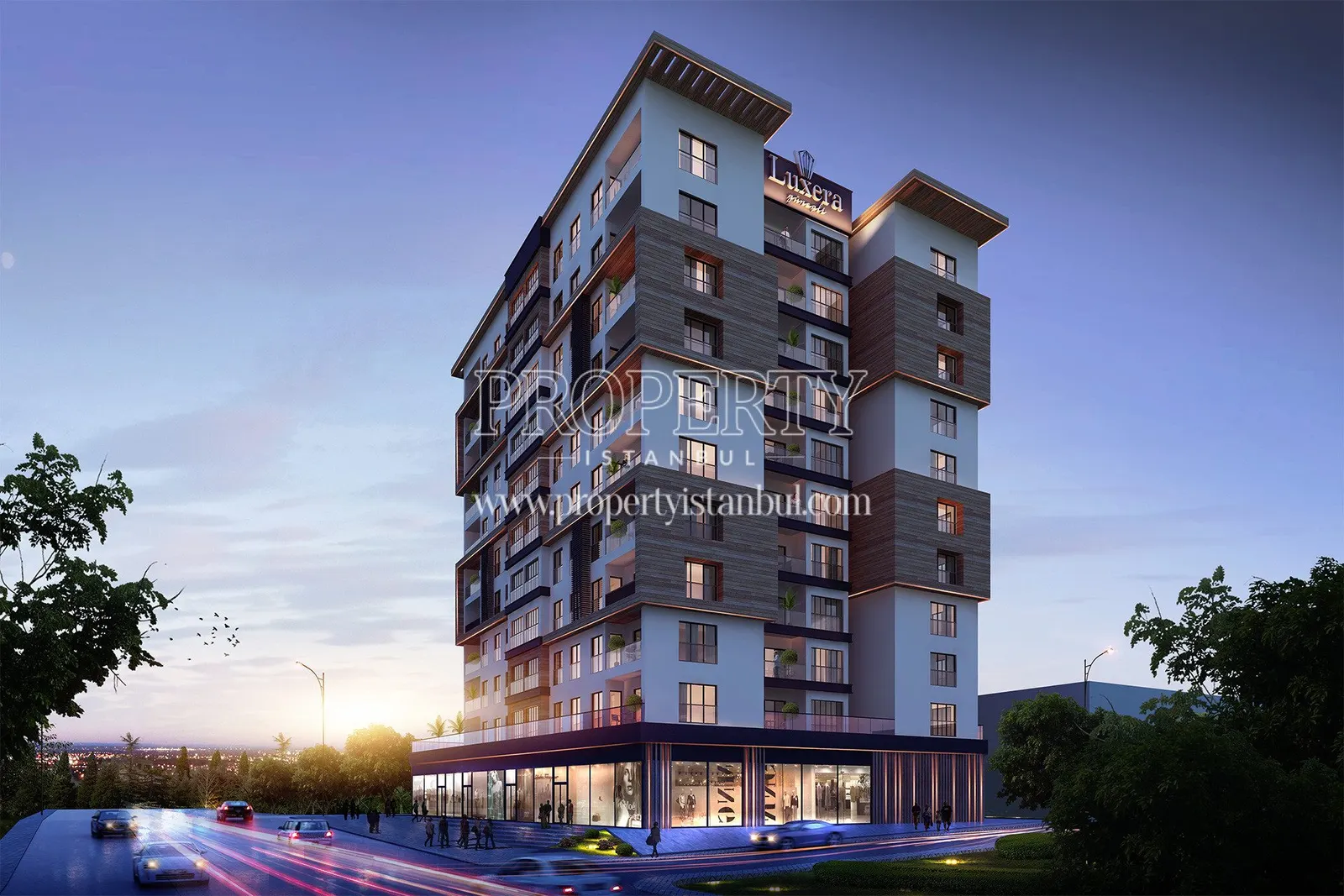 Luxera Gunesli building at night