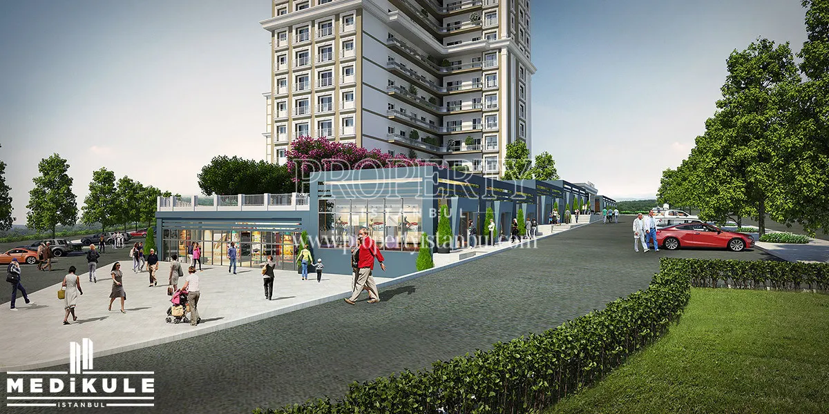 Medikule Istanbul parking lot and shops