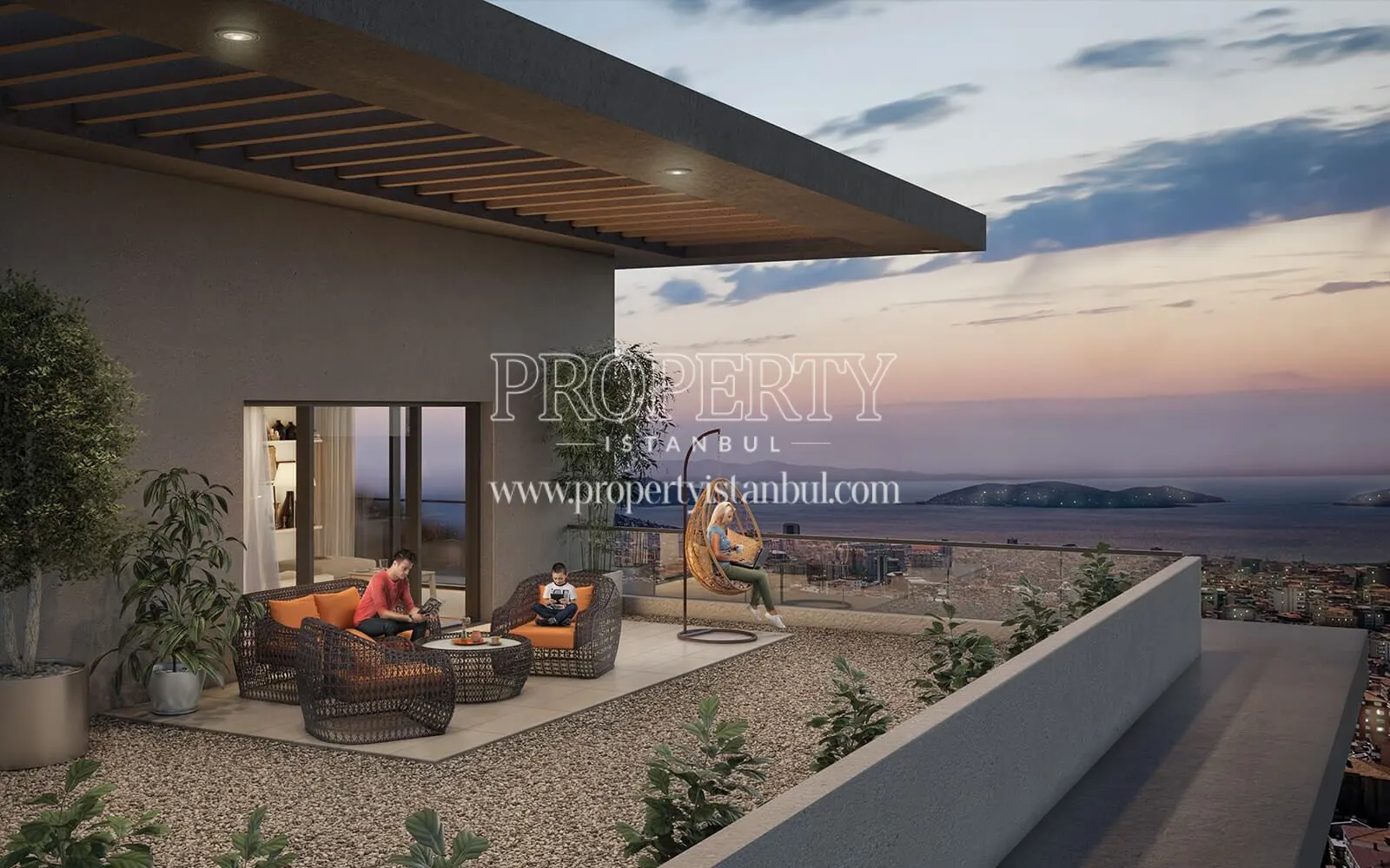 The terrace with the wonderful sea view in Mesa Gokada