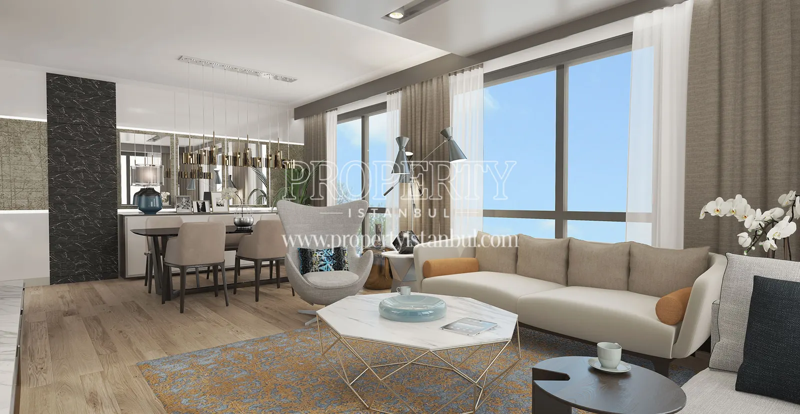 One of the living rooms in Mirage Residence