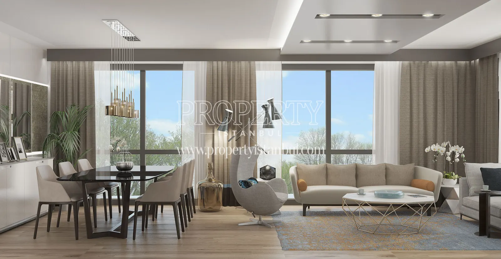 One of the living rooms in Mirage Residence