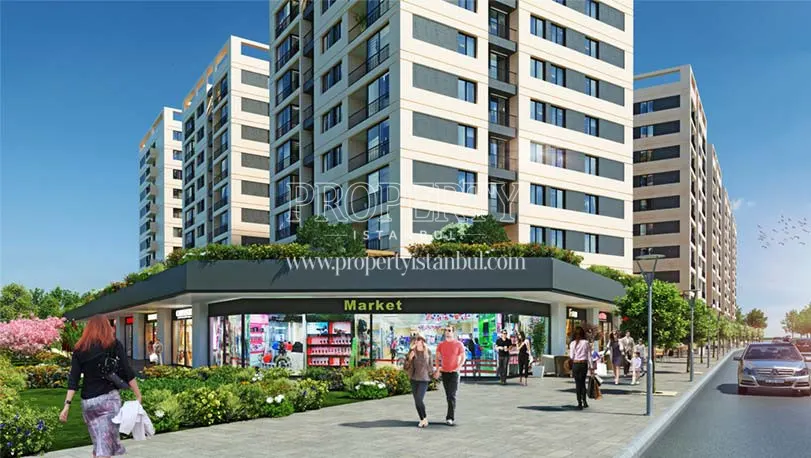 Onlife compound with a supermarket from the corner