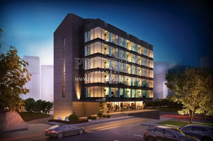 Qent Mecidiyekoy building at night