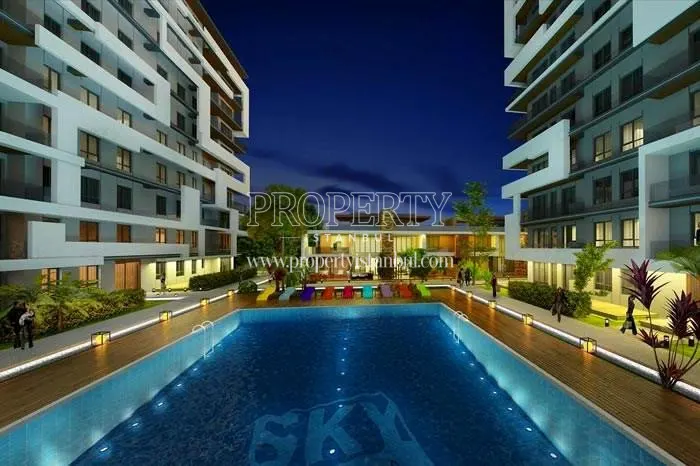 Sky Novita Kurtkoy compound at night