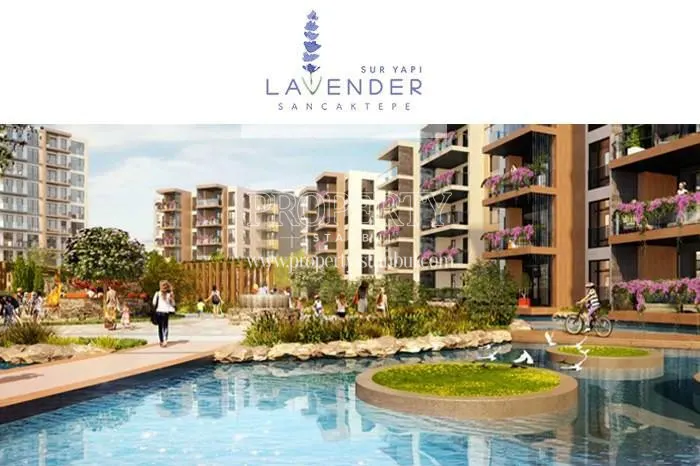 The artificial lake in Sur Yapi Lavender Sancaktepe