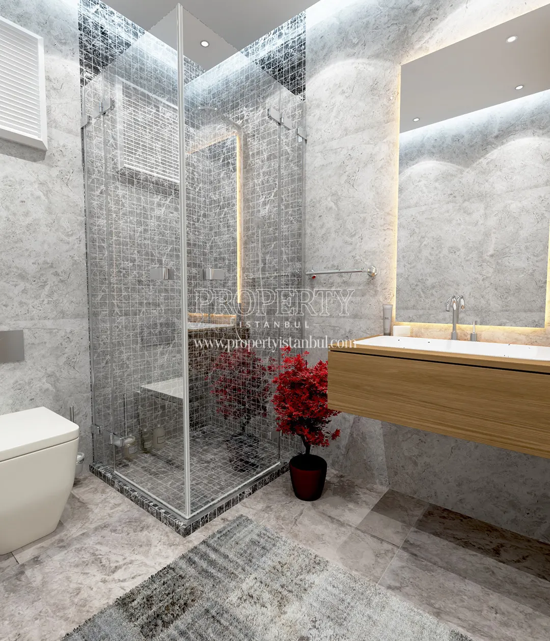 The small bathroom in Yavuz Kule apartments