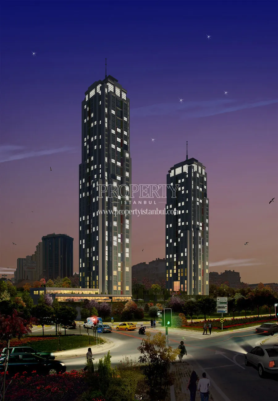 Agaoglu Skytowers at night