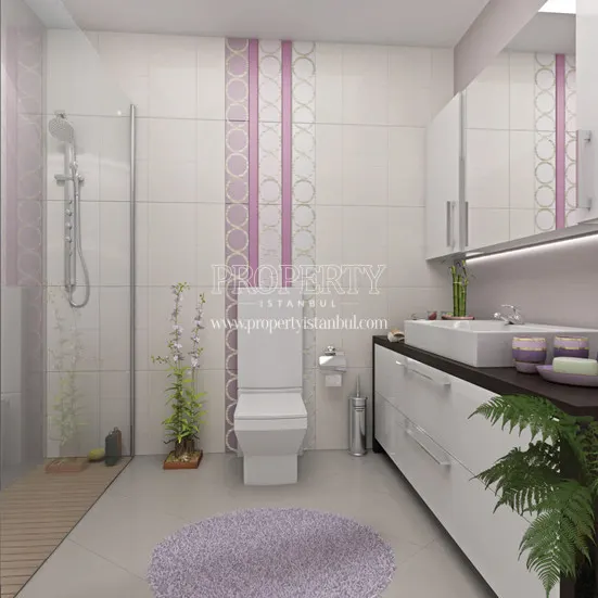 A bathroom in Agaoglu Skytowers