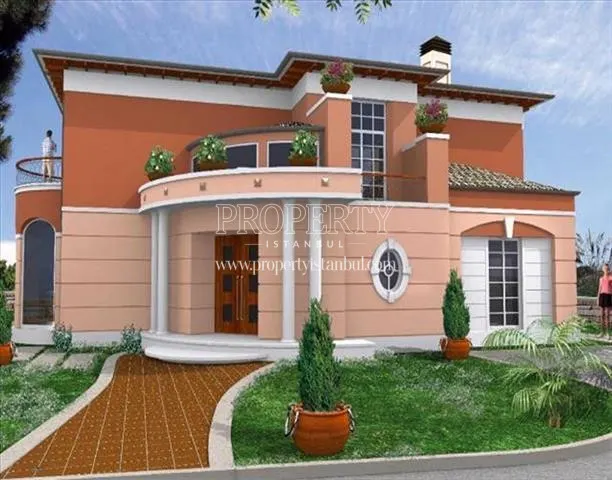 One of the pink villas in Ardenia Park Evleri