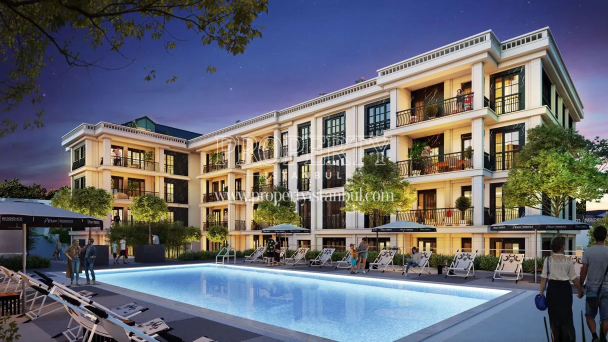 Arium outdoor swimming pool at night