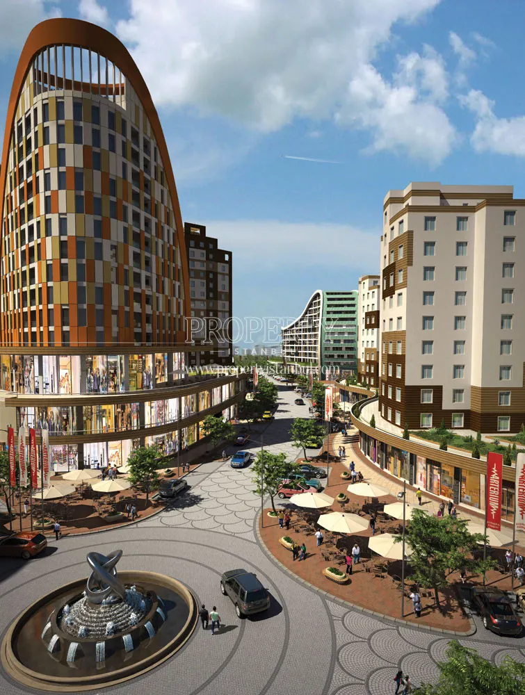 The street between the buildings of Arterium Plus