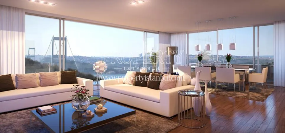 The living room with Bosphorus view in Beykonak Evleri