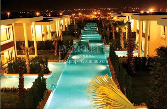 Biblos Koru & Su Villalari ponds extending between the villas