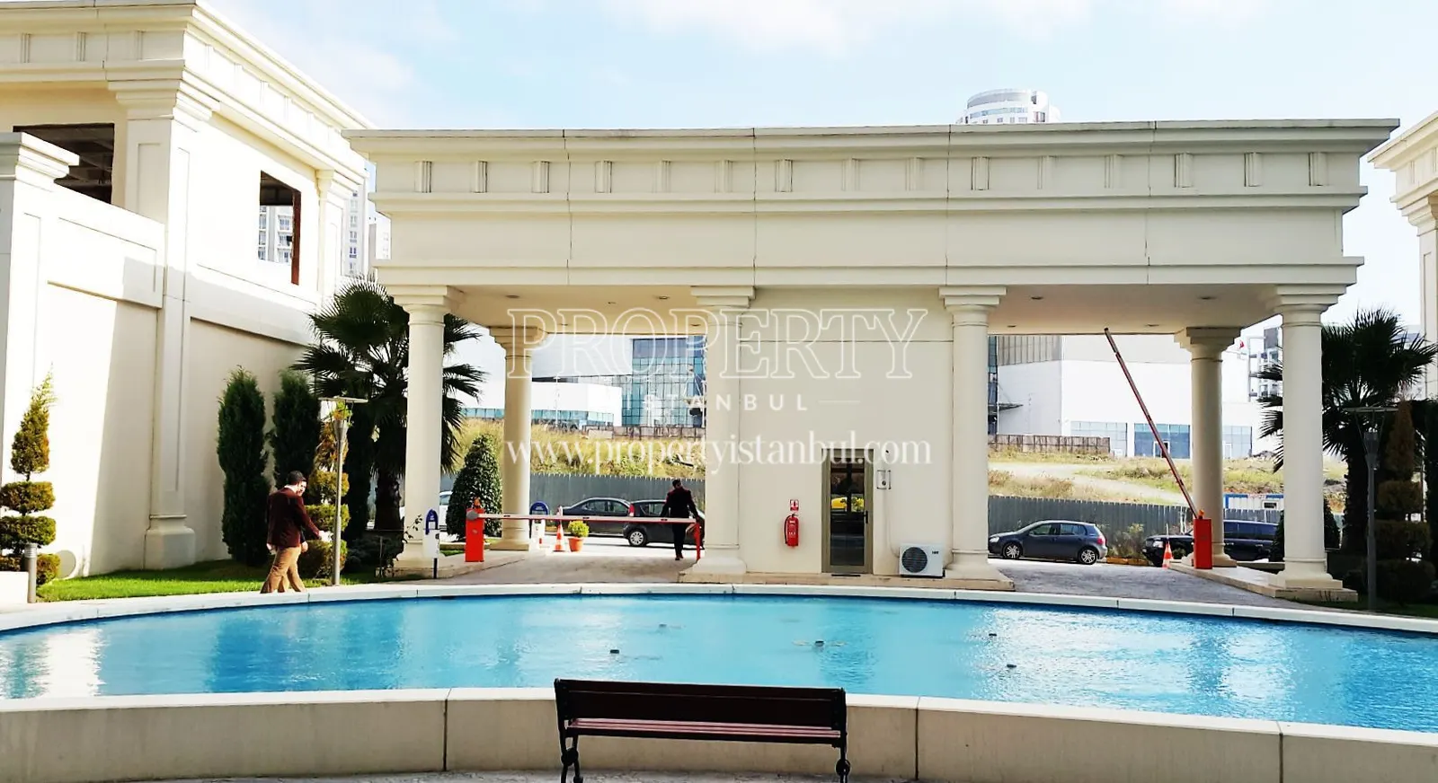Deluxia Suites compound gate from the inside