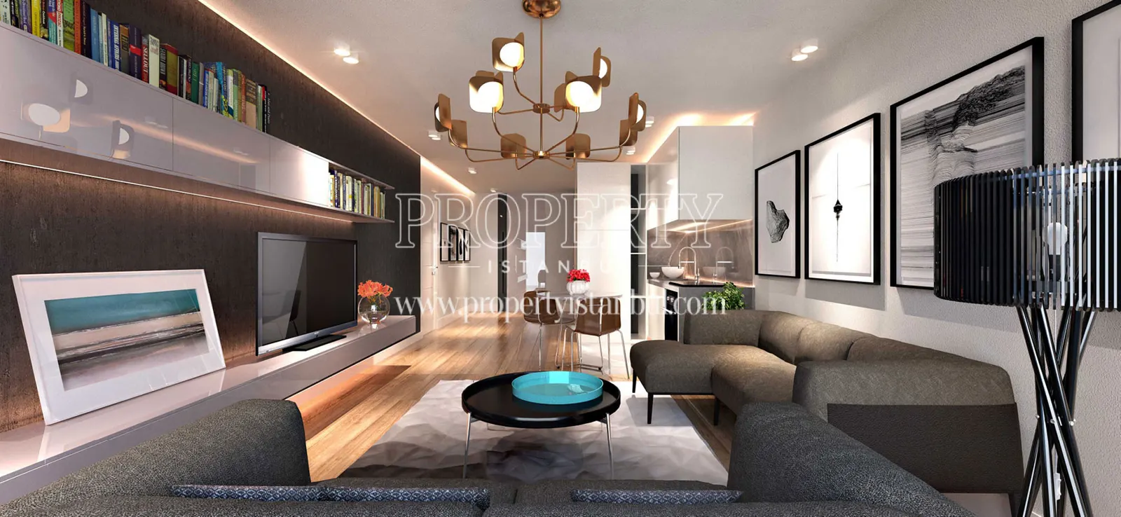 A living room in Elysium Residence Kurtulus