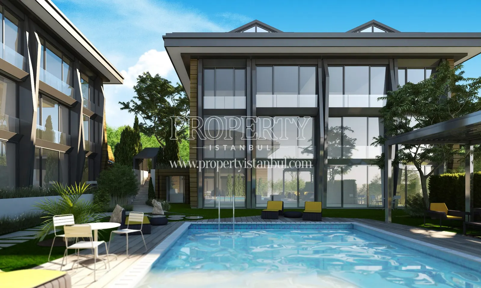 Outdoor swimming pool in Iroko Konaklari
