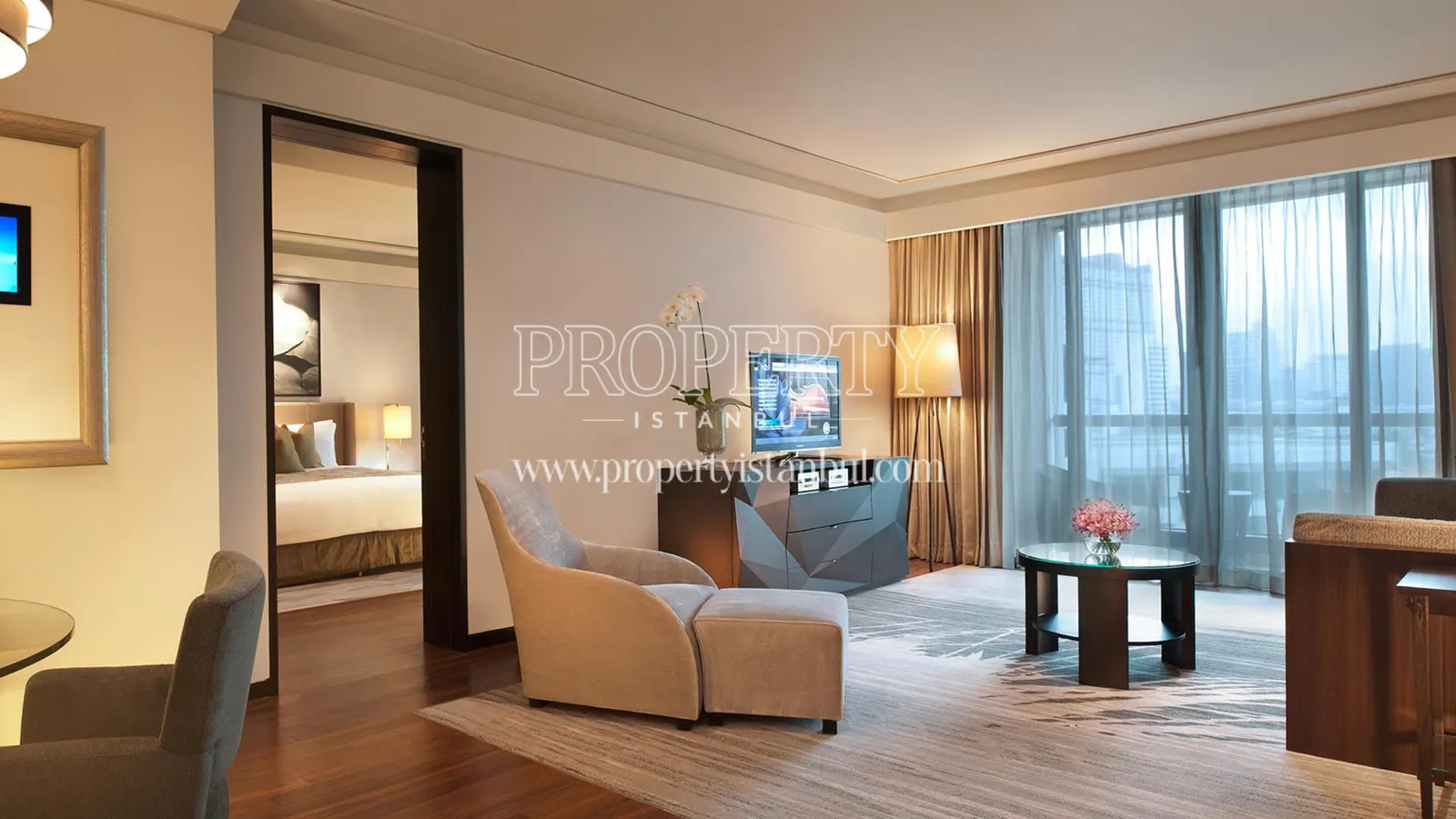 A living room in Kempinski Residences Astoria