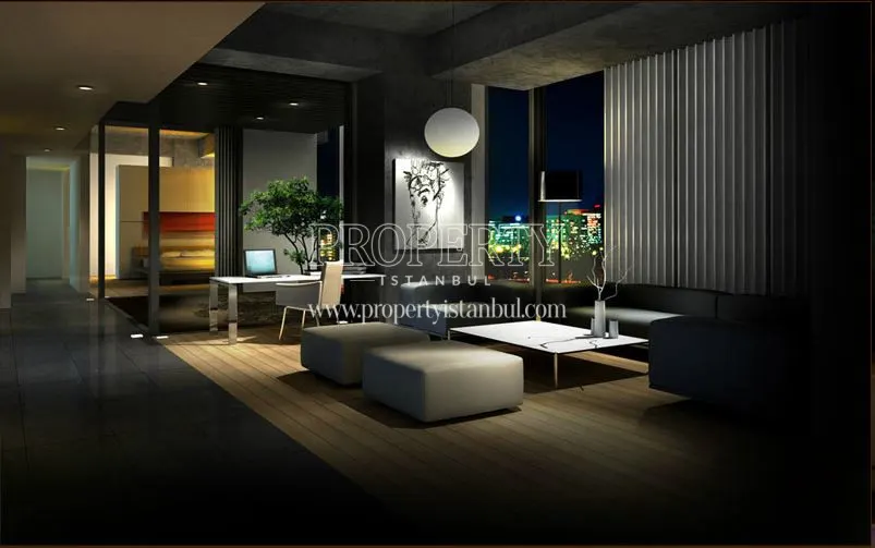 The office in Levent Loft at night