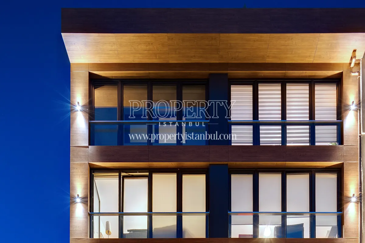 Mika Sisli units from the outside at night