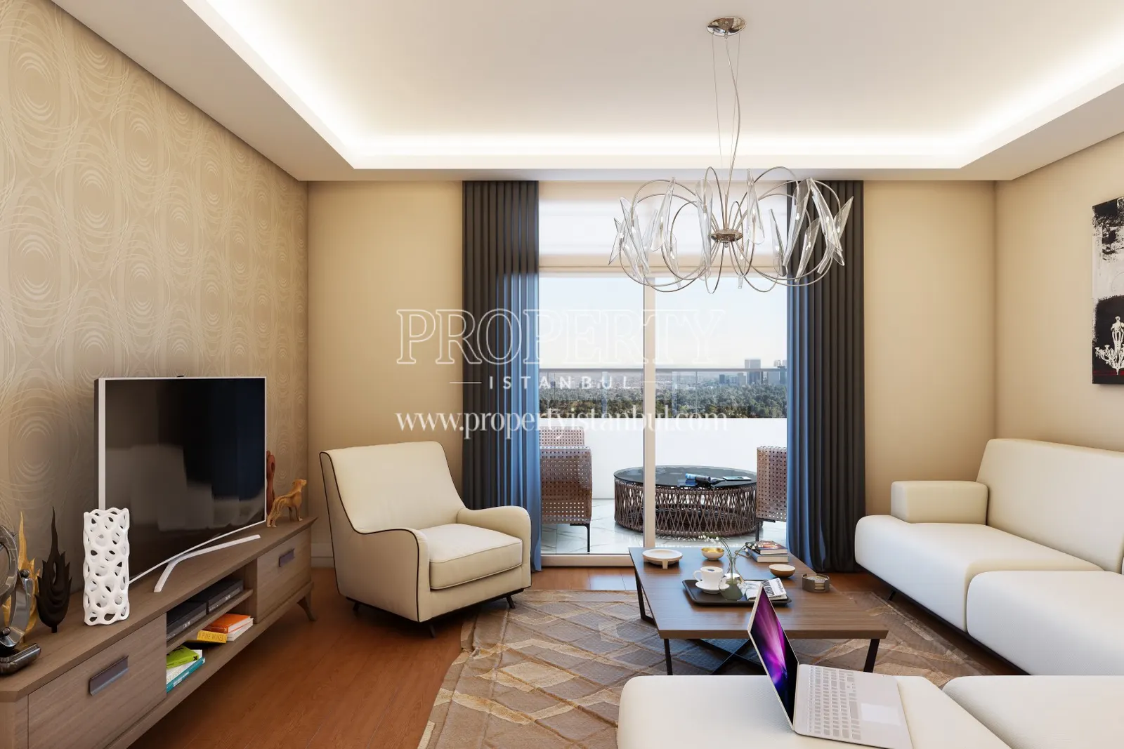 A living room in Modern City