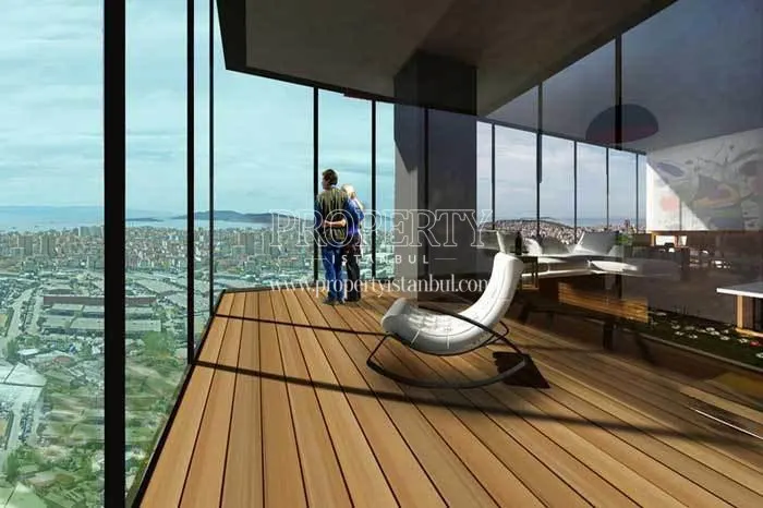 The large balcony of Pega Kartal units