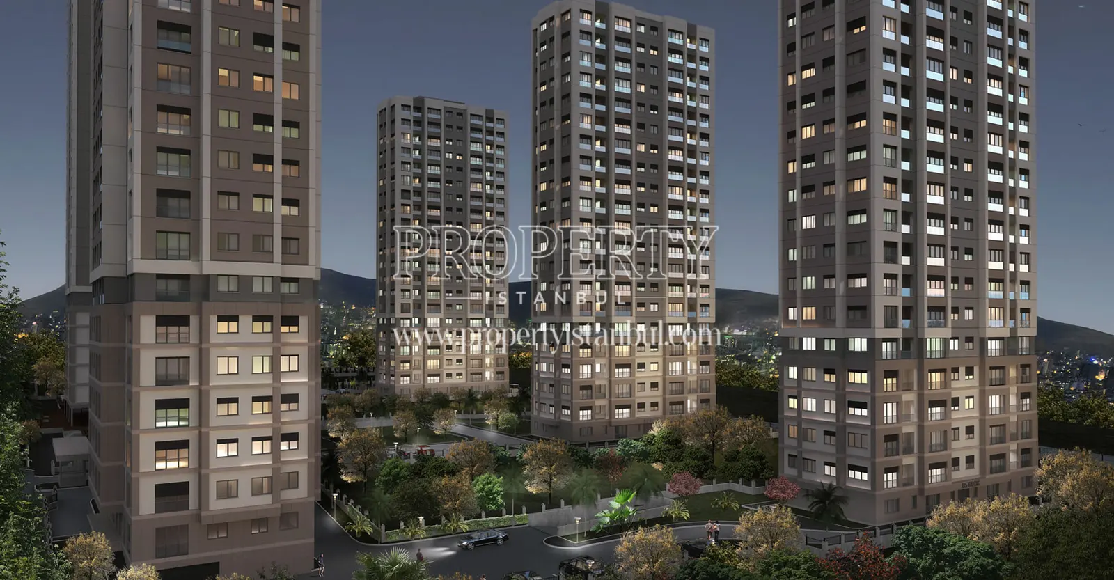Yucel Park blocks at night