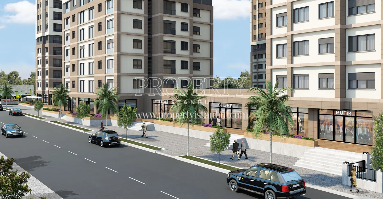 The shops in the Yucel Park project