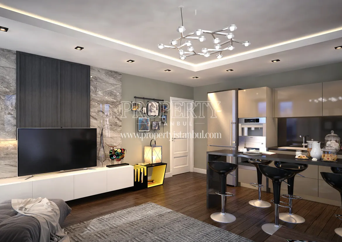 Open kitchen in Net Levent homes